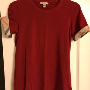 Authentic Burberry Brit t shirt burgundy size small